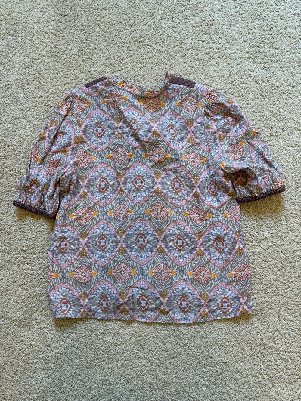 Current Air Anthropologie Quilt Contrast Motif Top Size Medium - Picture 3 of 4